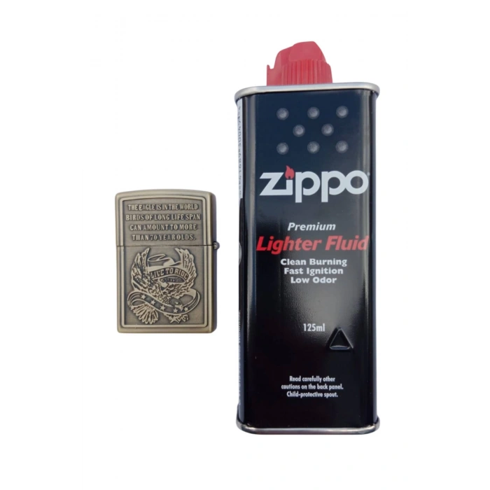 Ozel Tasarim Sari renkli cift basli Eagle Series American yazili kabartmali premium zippo Cakmak