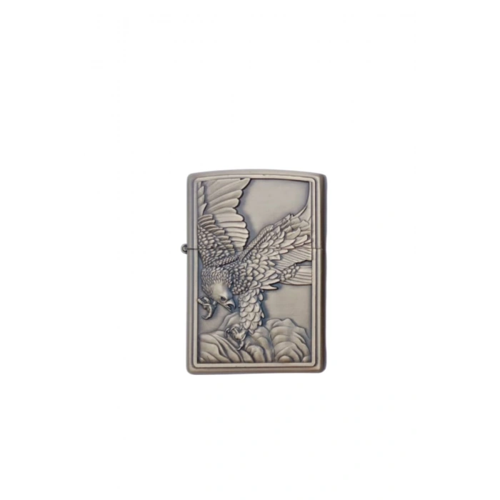 Ozel Tasarim Sari renkli Eagle kabartmali premium zippo Cakmak
