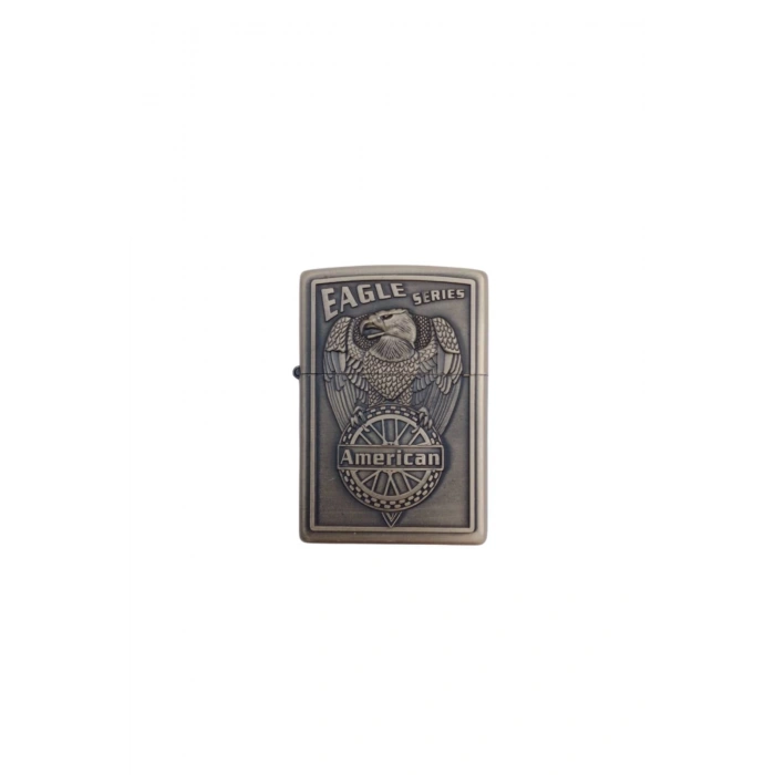 Ozel Tasarim Sari renkli Eagle Series American yazili kabartmali premium zippo Cakmak