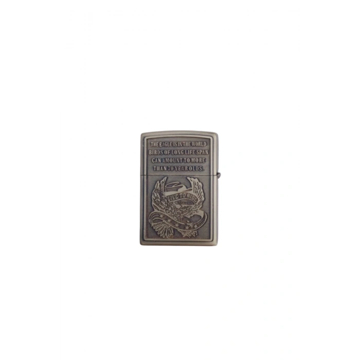 Ozel Tasarim Sari renkli Eagle Series American yazili kabartmali premium zippo Cakmak