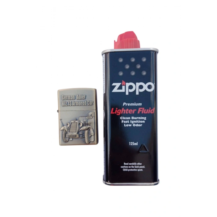 Ozel Tasarim Sari renkli German Adler kfz 13 Armored Car zirhli arac kabartmali premium zippo Cakmak