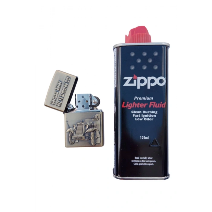 Ozel Tasarim Sari renkli German Adler kfz 13 Armored Car zirhli arac kabartmali premium zippo Cakmak