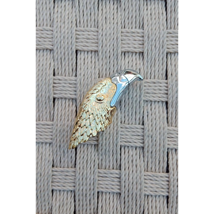 Ozel Tasarim Sari renkli Kartal basli manyetolu gazli premium cakmak