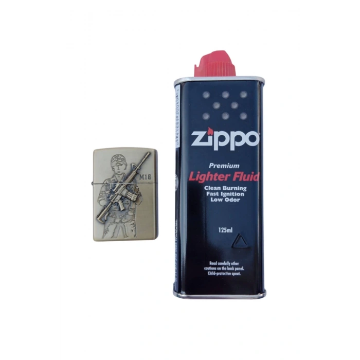 Ozel Tasarim Sari renkli M16 Tufekli asker kabartmali mermi ve hedef tahtali premium zippo Cakmak