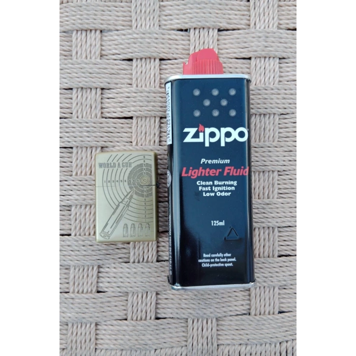 Ozel Tasarim Sari renkli M16 Tufekli asker kabartmali mermi ve hedef tahtali premium zippo Cakmak