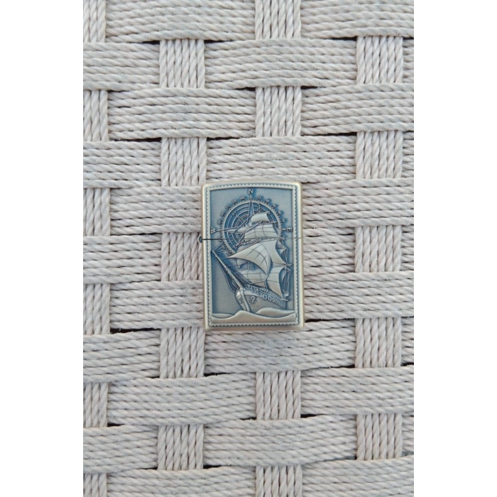 Ozel Tasarim Sari renkli Pusulali Savas Gemili kabartmali premium zippo Cakmak