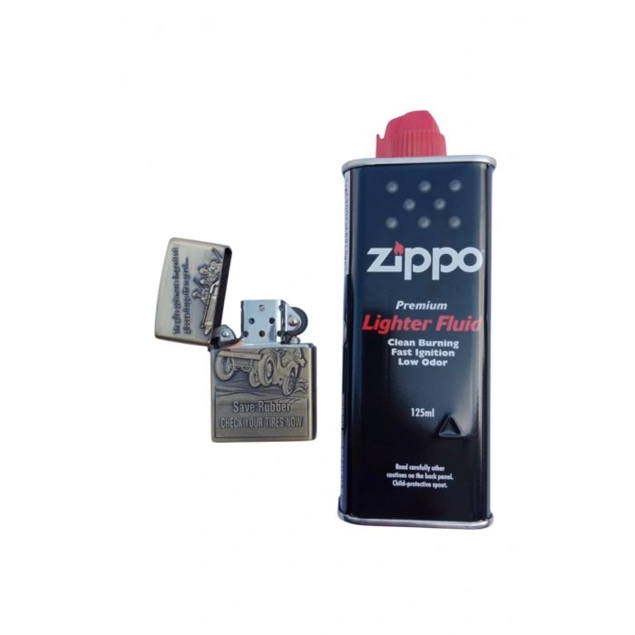 Ozel Tasarim Sari renkli save rubber yazili kabartmali premium zippo Cakmak