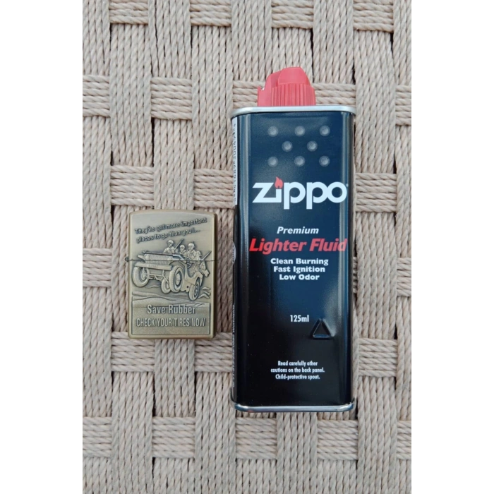 Ozel Tasarim Sari renkli save rubber yazili kabartmali premium zippo Cakmak