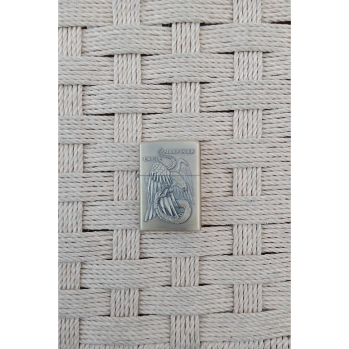 Ozel Tasarim Sari renkli Snake war eagle Yazili kabartmali premium zippo Cakmak