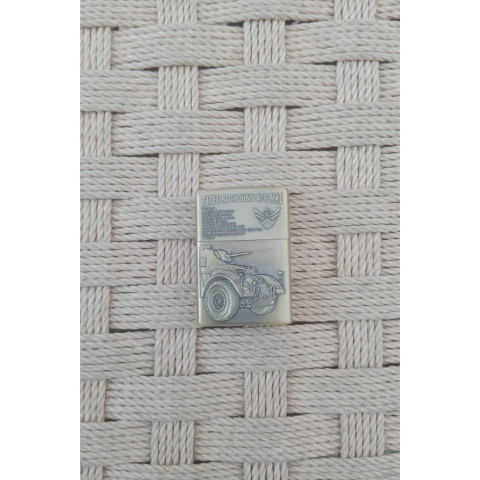 Ozel Tasarim Sari renkli T17E1 Stghound AC mki yazili Tekerlekli kabartmali zirhli arac zippo Cakmak