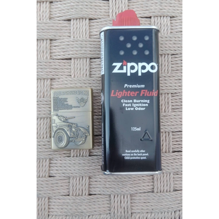 Ozel Tasarim Sari renkli T17E1 Stghound AC mki yazili Tekerlekli zirhli arac kabartmali zippo Cakmak