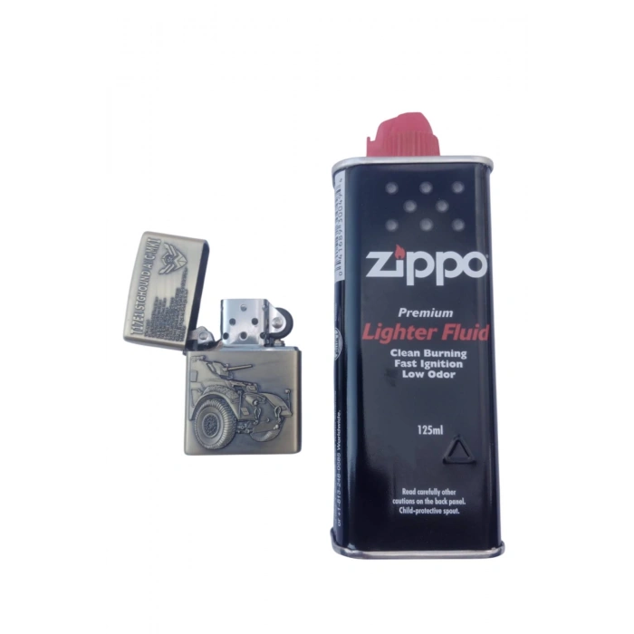 Ozel Tasarim Sari renkli T17E1 Stghound AC mki yazili Tekerlekli zirhli arac kabartmali zippo Cakmak