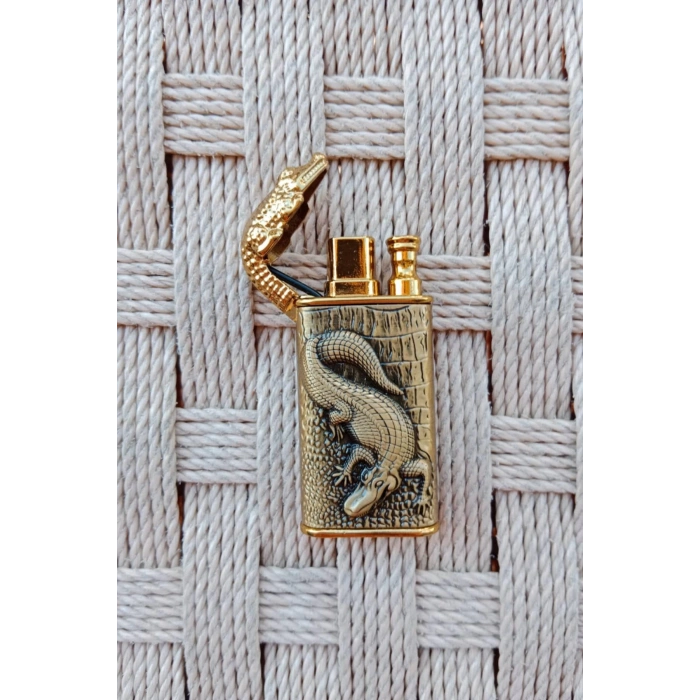 Ozel Tasarim Sari Renkli Timsah Kabartmali Manyetolu Purmuz Cakmak