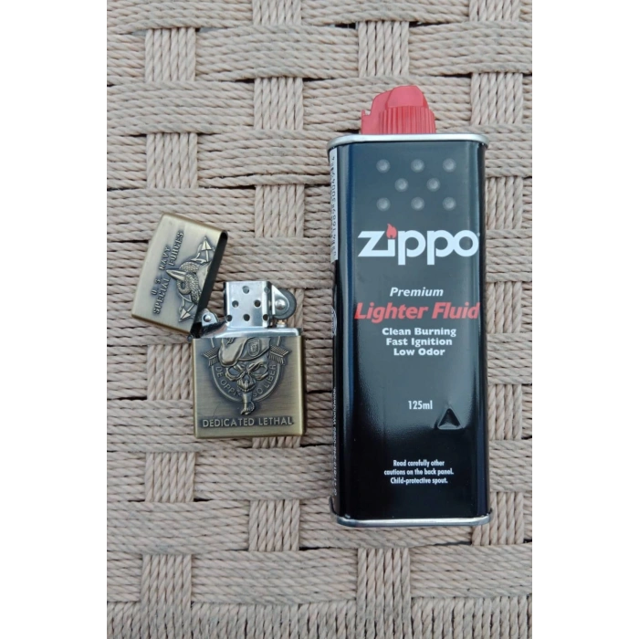 Ozel Tasarim Sari renkli U.S NAVY Special Forces Dedicated Lethal yazili kabartmali premium zippo Cakmak
