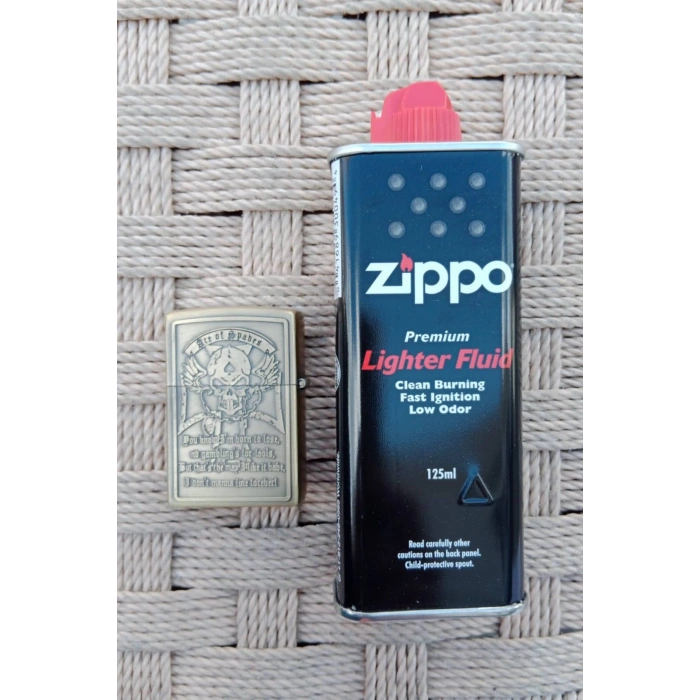 Ozel Tasarim Sari renkli You Lose You Lost Yazili Kuru Kafa kabartmali premium zippo Cakmak