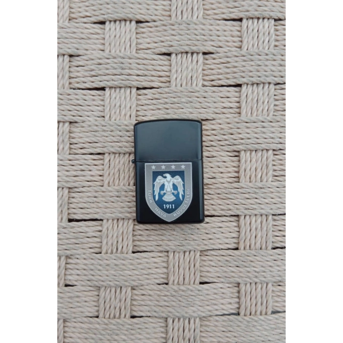 Ozel Tasarim Siyah Renkli Hava Kuvvetleri Amblemli Benzinli premium zippo Cakmak