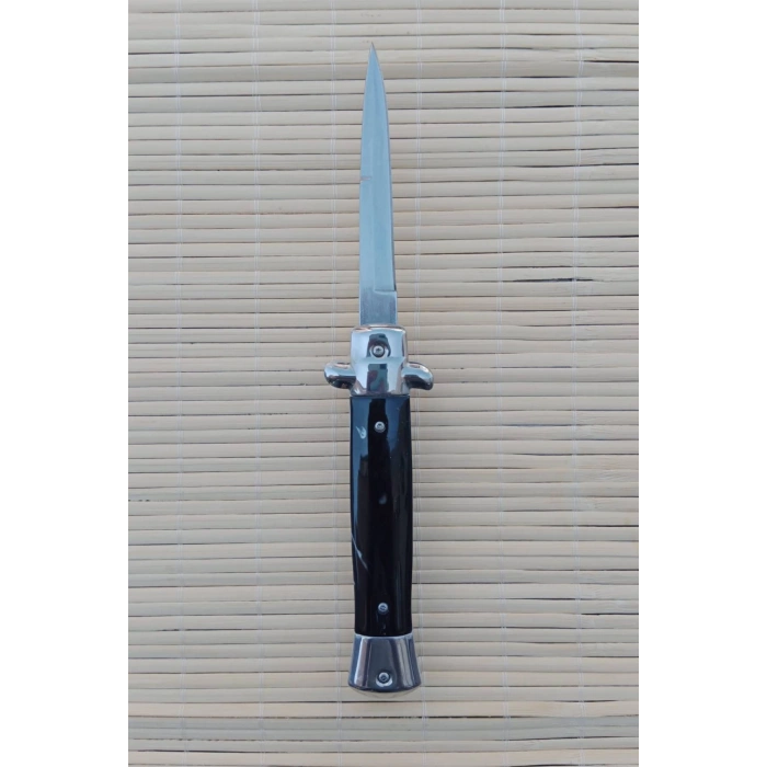 Paslanmaz Karbon Celik Govdeli italyan Sustali icten acilmali Kamp Caki Bicak