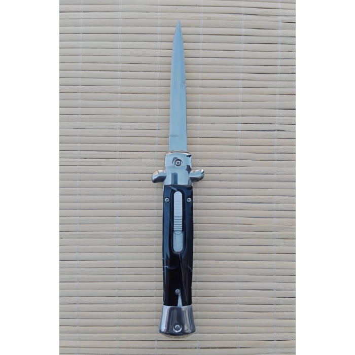 Paslanmaz Karbon Celik Govdeli italyan Sustali icten acilmali Kamp Caki Bicak