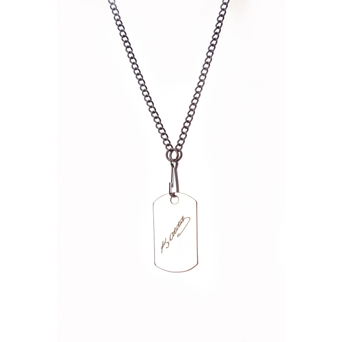 paslanmaz zincirli k.ataturk imzali sevgiliye hediyelik lazer asker kunyesi