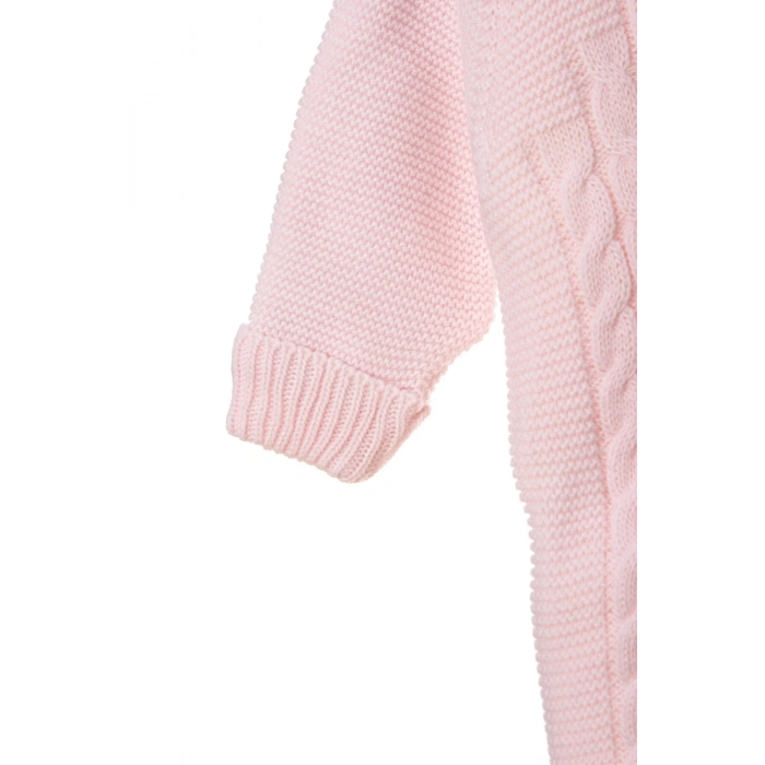 pembe renkli bebe wersoft dugmeli triko uzun kollu kaliteli kapusonlu bebek tulum