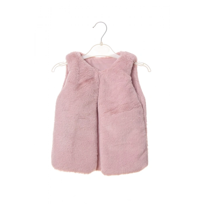 pembe renkli kaliteli pamuklu kiz cocuk kolsuz pelus yelek