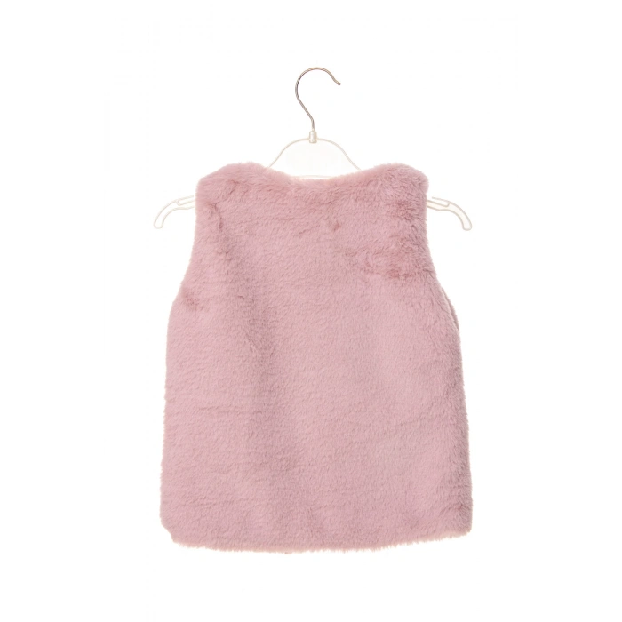 pembe renkli kaliteli pamuklu kiz cocuk kolsuz pelus yelek