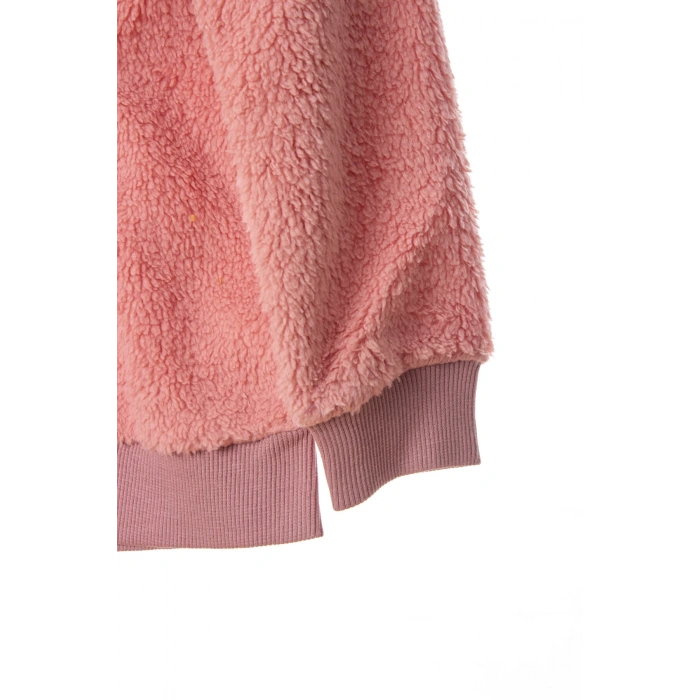 pembe renkli minnak ayicikli cep detayli kaliteli uzun kollu alt ust takim