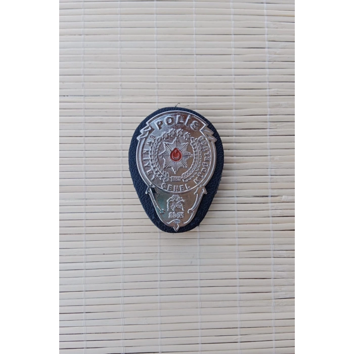 Polis Emniyet Genel Mudurlugu 1845 parlak metal zemin hakiki deri masali kemer rozeti