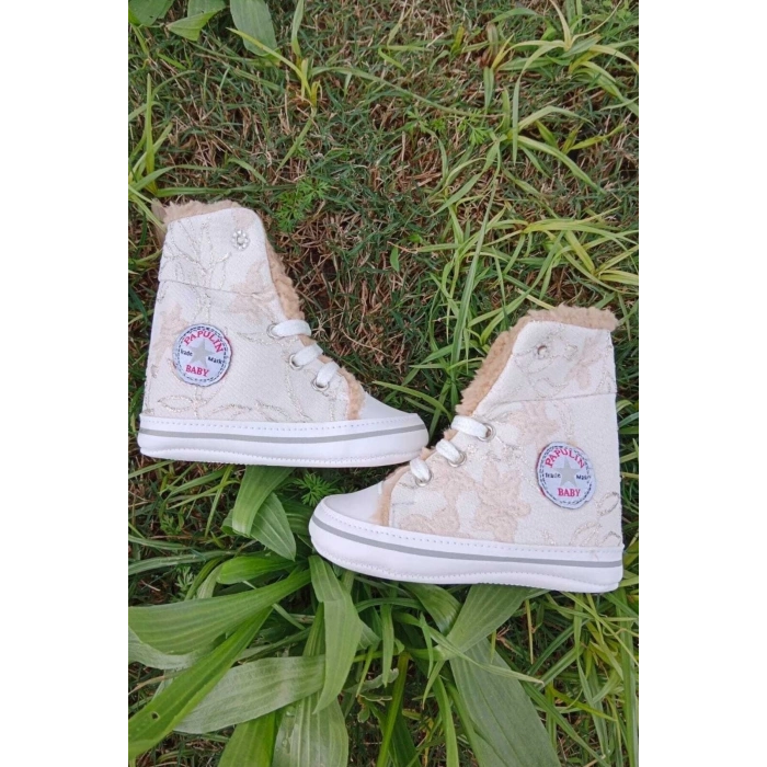 pudra renkli converse model ici polarli organik cocuk bebek ilkadim bagcikli patik sneaker casual ayakkabi