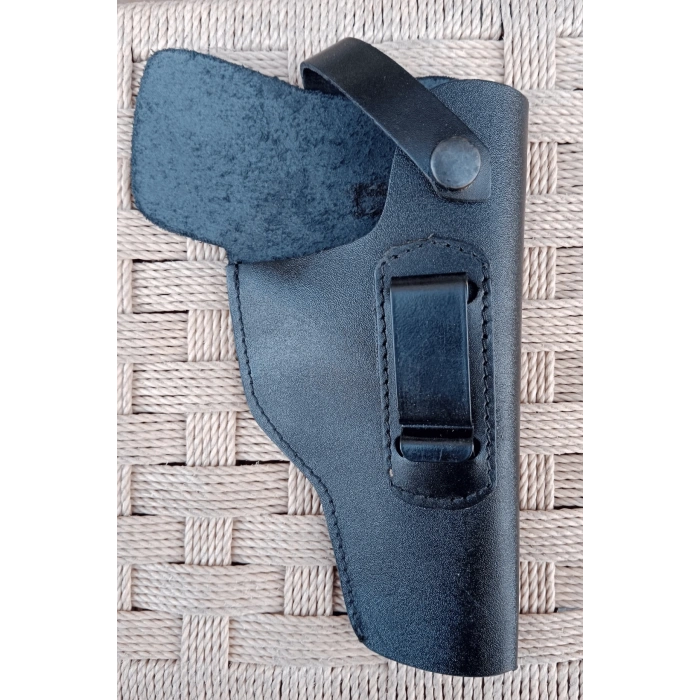 sag el acik namlu ic dis tasima masali kemere gecirmeli siyah renkli kulakli tek emniyetli deri silah kilif