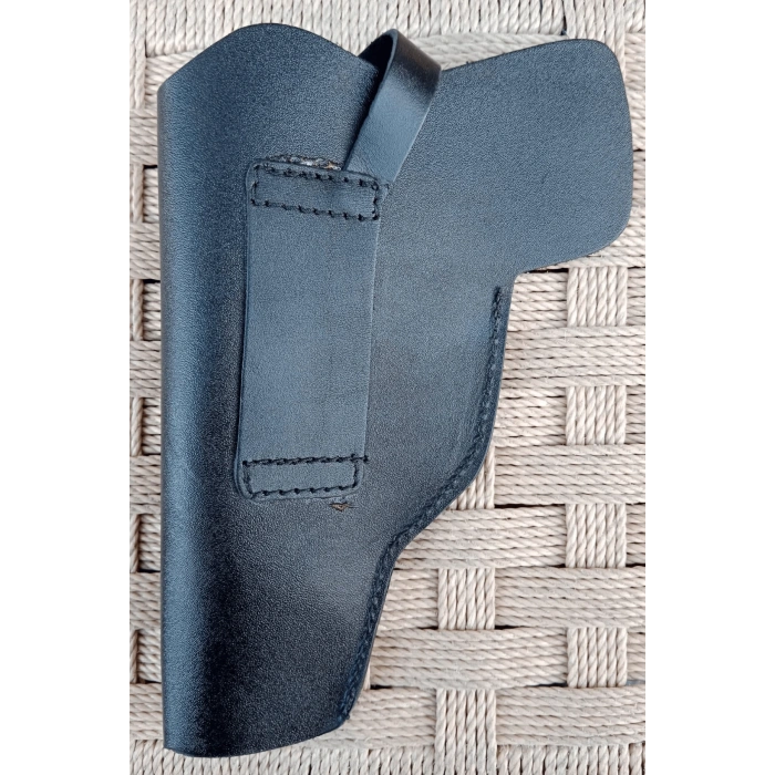 sag el acik namlu ic dis tasima masali kemere gecirmeli siyah renkli kulakli tek emniyetli deri silah kilif