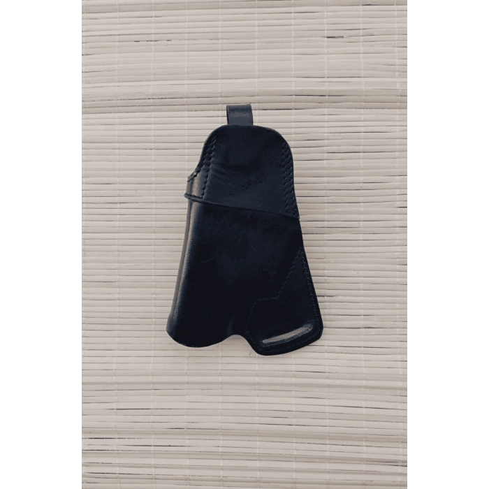 sag el bel sirt arkasi siyah renkli hakiki deri seytan kelebek silah kilifi