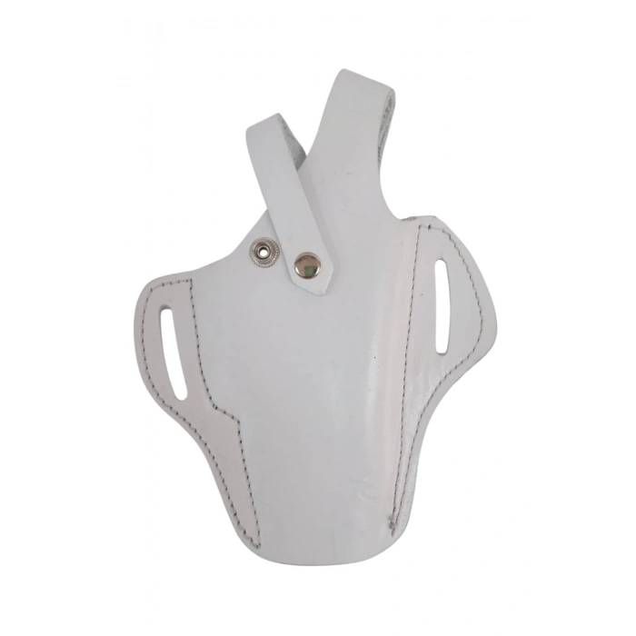 sag el beyaz renkli hakiki deri kemere gecirmeli tam kelebek trafik polisi silah kilifi