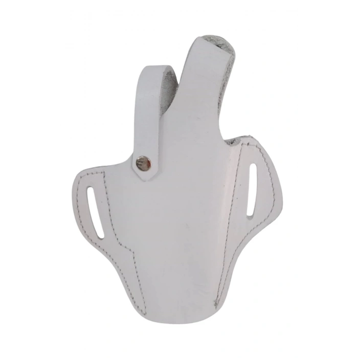 sag el beyaz renkli hakiki deri kemere gecirmeli tam kelebek trafik polisi silah kilifi