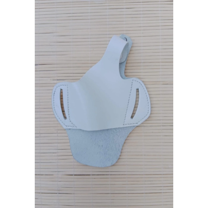 sag el beyaz renkli hakiki deri kemere gecirmeli yarim kelebek trafikci kilif