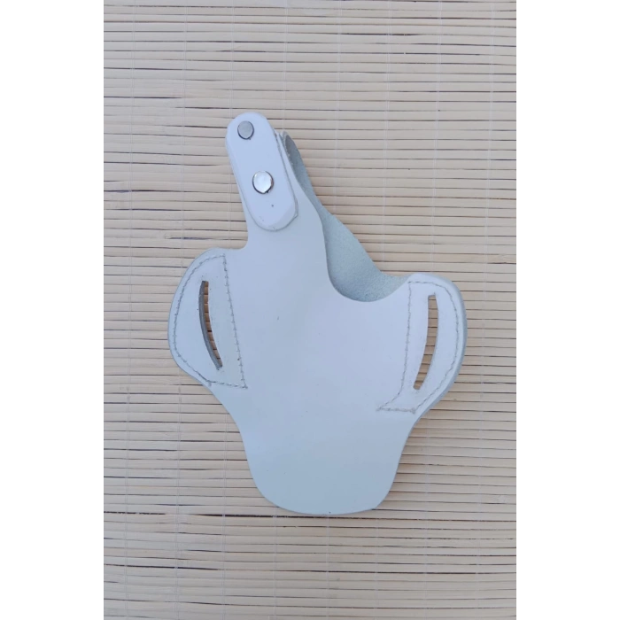 sag el beyaz renkli hakiki deri kemere gecirmeli yarim kelebek trafikci kilif