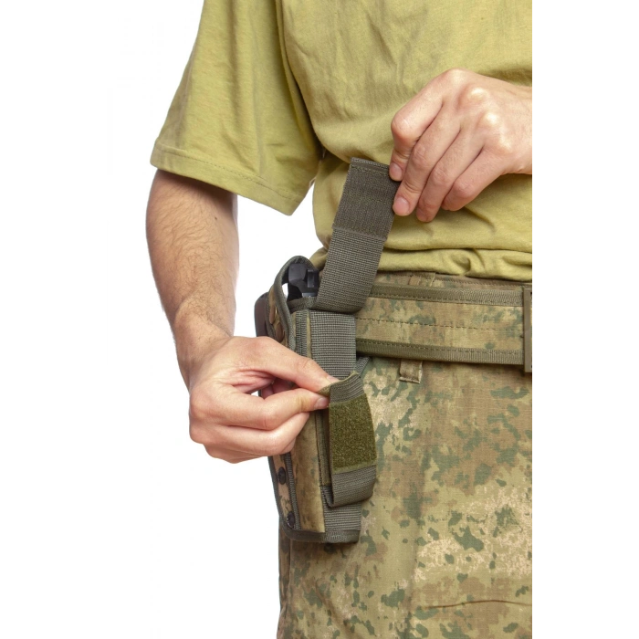 Sag El Deniz Kuvvetleri Deniz Piyade Kamuflaj Renkli Sarjorluklu Tek Emniyetli Palaskaya Kemere Gecirmeli Sallama Silah Kilifi