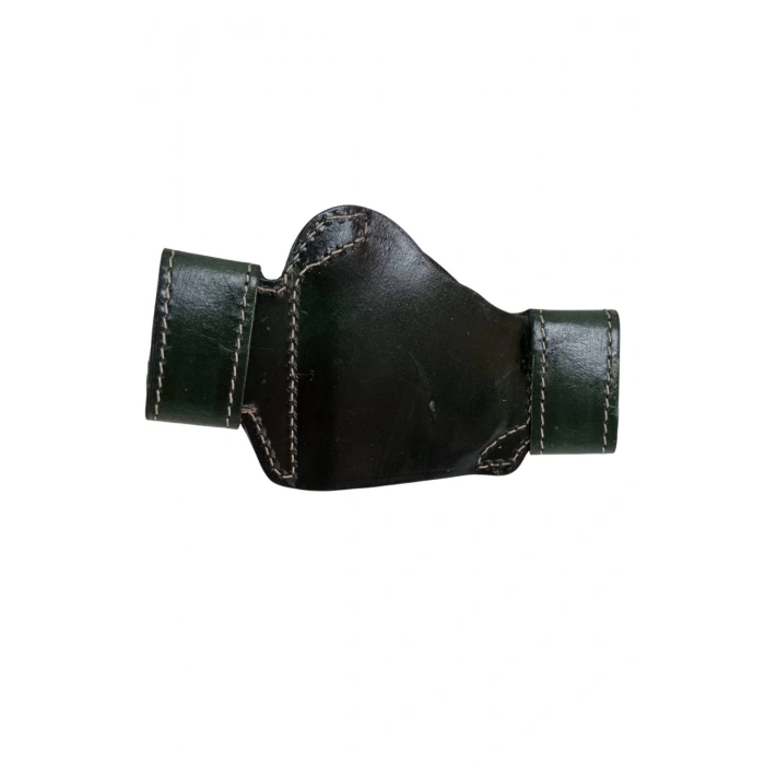 sag el haki renkli hakiki deri cit citli palaskaya kemere gecirmeli yarim kelebek silah kilif