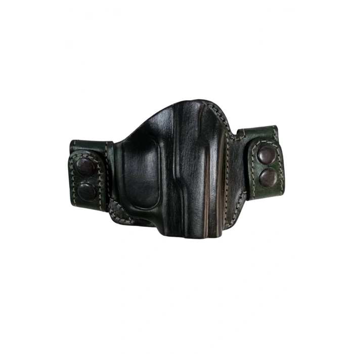 sag el haki renkli hakiki deri cit citli palaskaya kemere gecirmeli yarim kelebek silah kilif