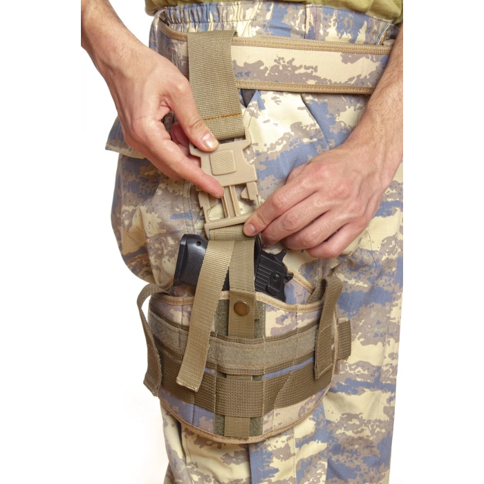 Sag El Hava Kuvvetleri Kamuflaj Renk Tek Baglantili Airsoft Palaskaya Kemere Geçirmeli impertex Bacak Silah Kilifi