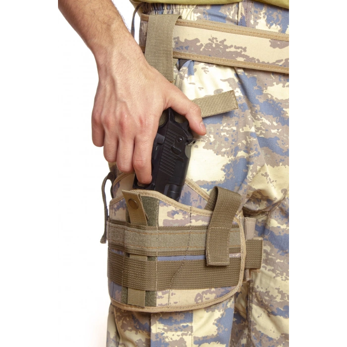 Sag El Hava Kuvvetleri Kamuflaj Renk Tek Baglantili Airsoft Palaskaya Kemere Geçirmeli impertex Bacak Silah Kilifi