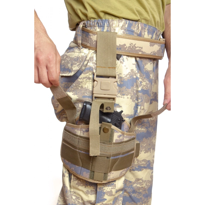 Sag El Hava Kuvvetleri Kamuflaj Renk Tek Baglantili Airsoft Palaskaya Kemere Geçirmeli impertex Bacak Silah Kilifi