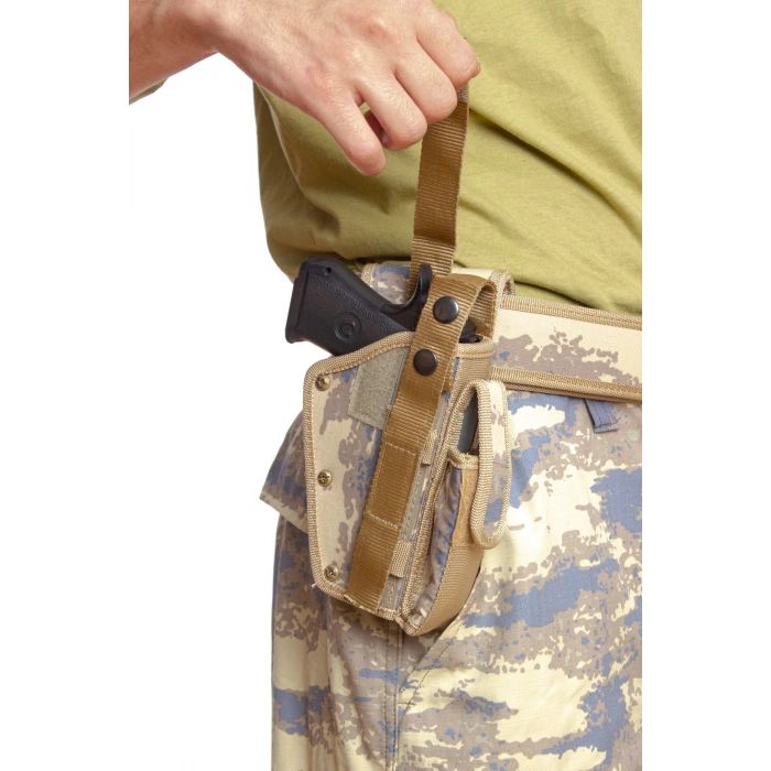 Sag El Hava Kuvvetleri Kamuflaj Renkli sarjorluklu cift Emniyetli Airsoft Palaskaya Kemere Gecirmeli Sallama Silah Kilifi