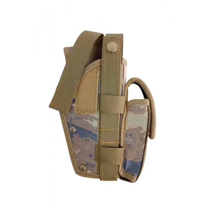 Sag El Hava Kuvvetleri Kamuflaj Renkli sarjorluklu cift Emniyetli Airsoft Palaskaya Kemere Gecirmeli Sallama Silah Kilifi