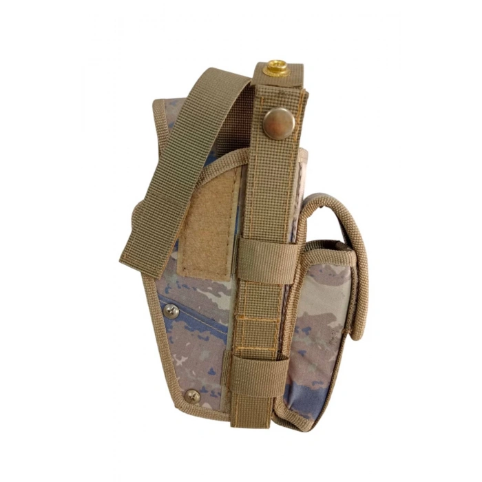 Sag El Hava Kuvvetleri Kamuflaj Renkli sarjorluklu cift Emniyetli Airsoft Palaskaya Kemere Gecirmeli Sallama Silah Kilifi