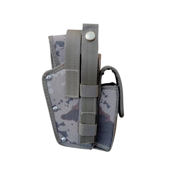 sag el jandarma kamuflaj renkli sarjorluklu cift emniyetli palaskaya kemere gecirmeli sallama impertex silah kilifi