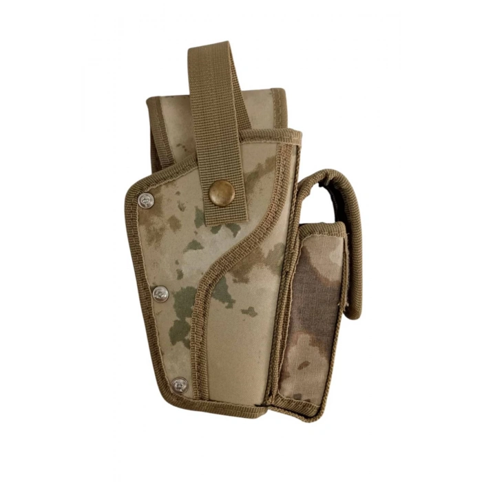 Sag El Jandarma Kamuflaj Renkli sarjorluklu Tek Emniyetli Palaskaya Kemere Gecirmeli Sallama impertex Silah Kilifi