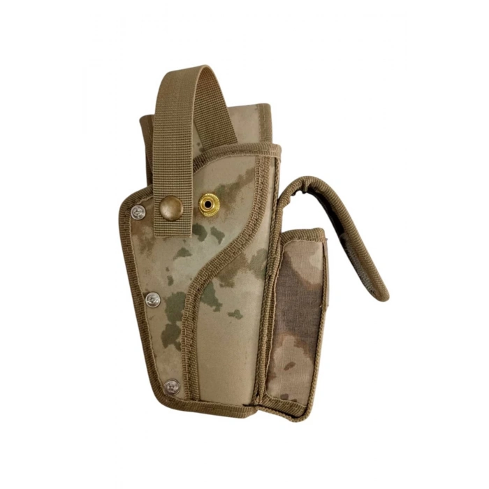 Sag El Jandarma Kamuflaj Renkli sarjorluklu Tek Emniyetli Palaskaya Kemere Gecirmeli Sallama impertex Silah Kilifi