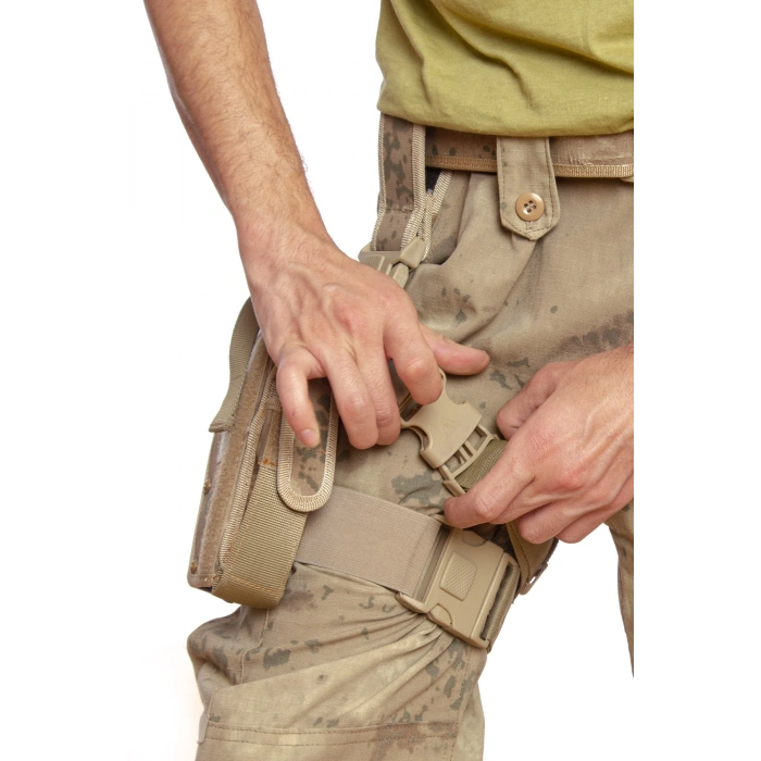 Sag El Jandarma Kamuflaj Renkli Tek Baglantili sarjorluklu Airsoft Palaskaya Kemere Geçirmeli impertex Bacak Silah Kilifi