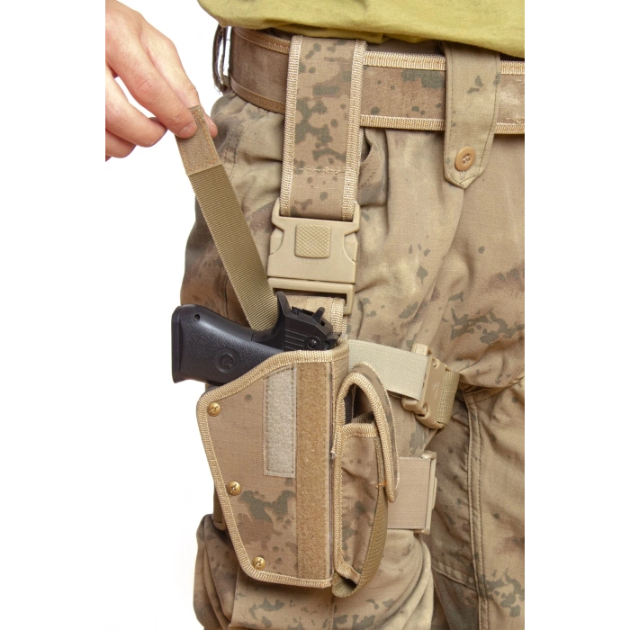 Sag El Jandarma Kamuflaj Renkli Tek Baglantili sarjorluklu Airsoft Palaskaya Kemere Geçirmeli impertex Bacak Silah Kilifi